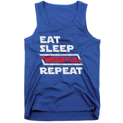 Funny Eat Sleep Wrestle Repeat Wrestling Gift Gift Tank Top