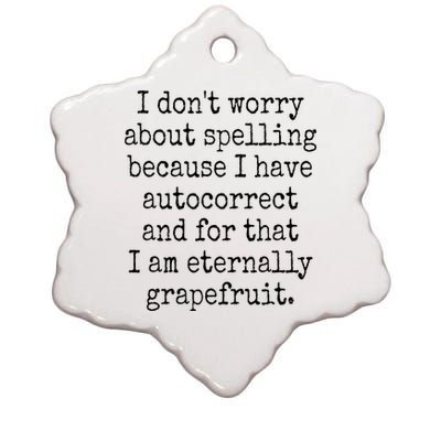 Funny English Spelling School Teacher Ceramic Star Ornament