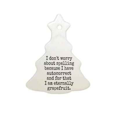 Funny English Spelling School Teacher Ceramic Tree Ornament