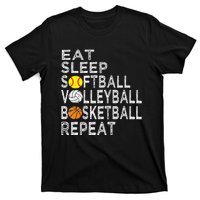 Funny Eat Sleep Softball Volleyball Basketball T-Shirt