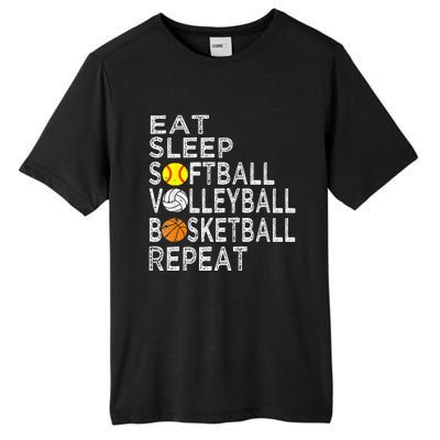 Funny Eat Sleep Softball Volleyball Basketball Tall Fusion ChromaSoft Performance T-Shirt