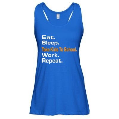 Funny Eat Sleep Take To School Work Repeat Hoody Funny Gift Cool Gift Ladies Essential Flowy Tank