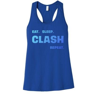 Funny Eat Sleep Clash Repeat Gaming Cool Gift Women's Racerback Tank