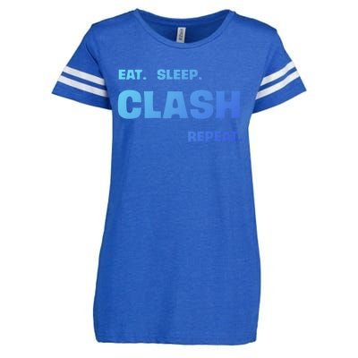 Funny Eat Sleep Clash Repeat Gaming Cool Gift Enza Ladies Jersey Football T-Shirt