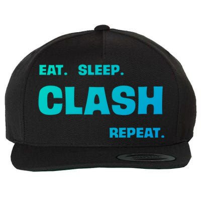 Funny Eat Sleep Clash Repeat Gaming Cool Gift Wool Snapback Cap