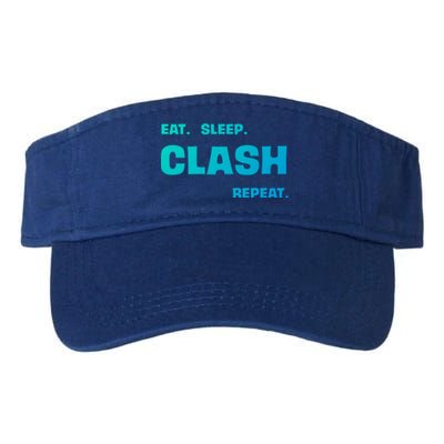 Funny Eat Sleep Clash Repeat Gaming Cool Gift Valucap Bio-Washed Visor