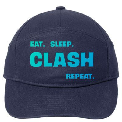 Funny Eat Sleep Clash Repeat Gaming Cool Gift 7-Panel Snapback Hat