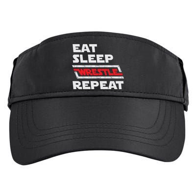 Funny Eat Sleep Wrestle Repeat Wrestling Gift Cute Gift Adult Drive Performance Visor