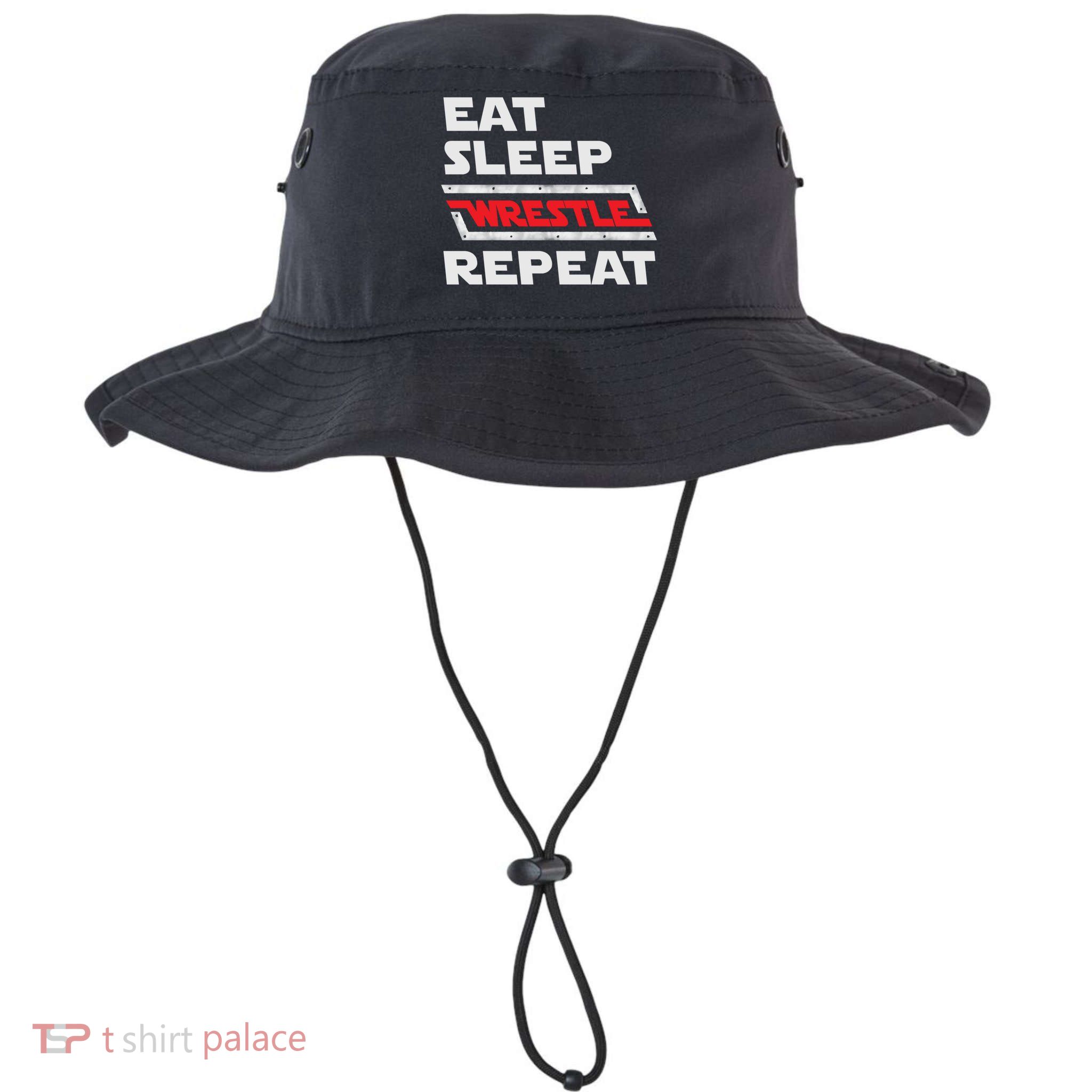 Funny Eat Sleep Wrestle Repeat Wrestling Gift Cute Gift Bucket Hat