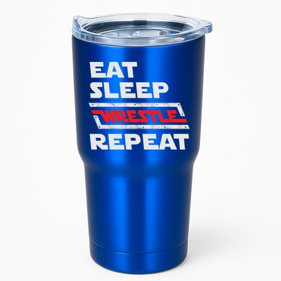 Funny Eat Sleep Wrestle Repeat Wrestling Gift Cute Gift Tumbler