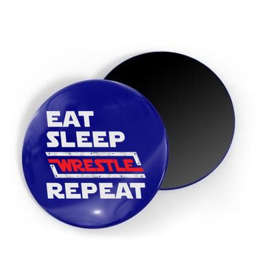 Funny Eat Sleep Wrestle Repeat Wrestling Gift Cute Gift Magnet