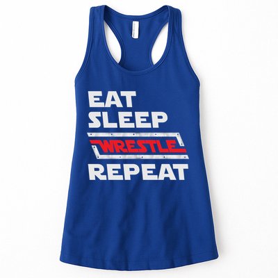 Funny Eat Sleep Wrestle Repeat Wrestling Gift Cute Gift Womens Tank Top