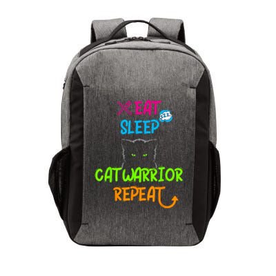 Funny Eat Sleep Cat Warrior Repeat Cool Cat Vector Backpack