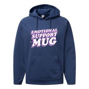 Funny Emotional Support Mug Purple version Performance Fleece Hoodie