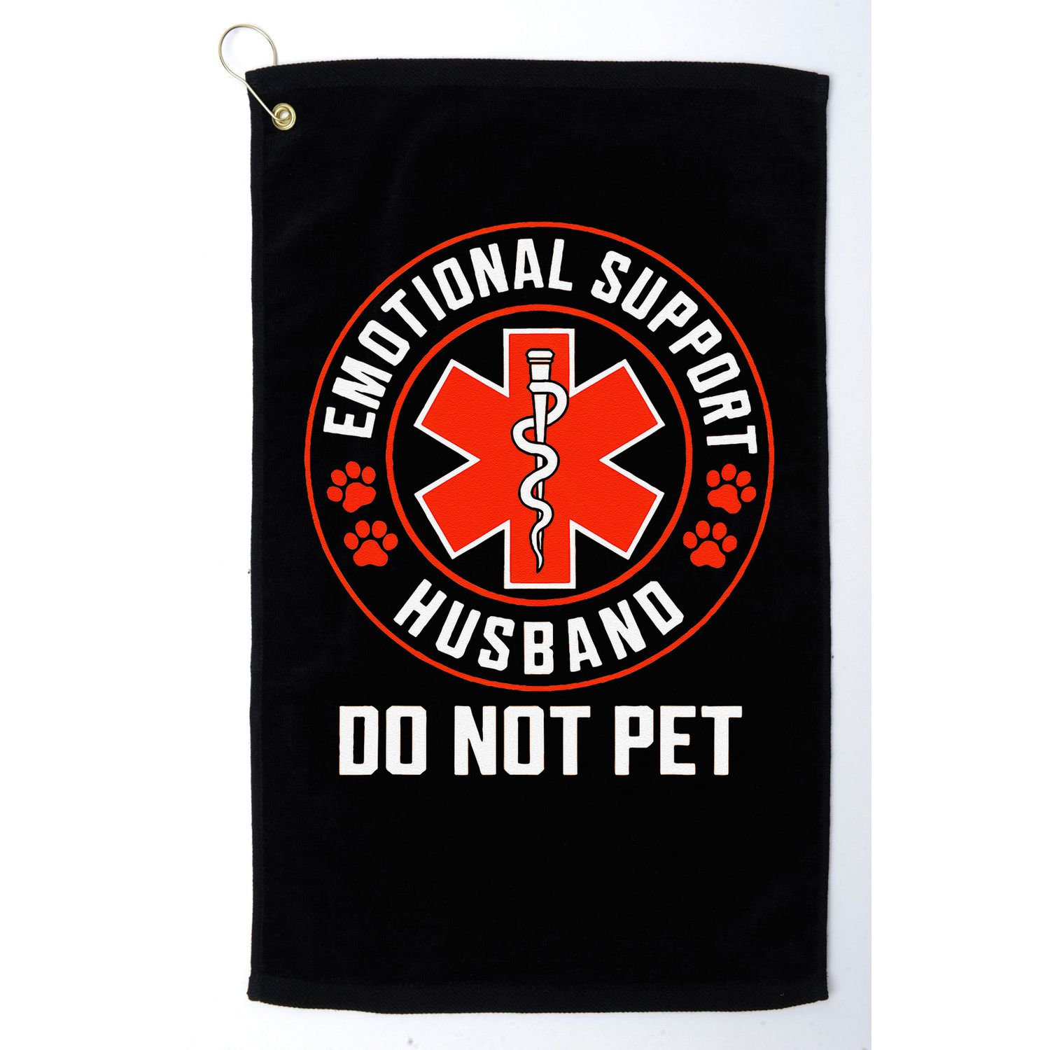 Funny Emotional Support Husband Do Not Pet For Women Golf Towel