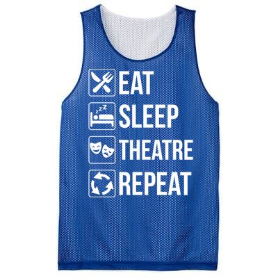 Funny Eat Sleep Theatre Repeat Gift Mesh Reversible Basketball Jersey Tank