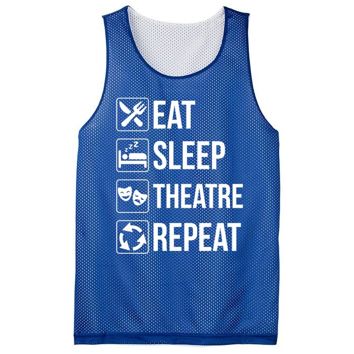 Funny Eat Sleep Theatre Repeat Gift Mesh Reversible Basketball Jersey Tank