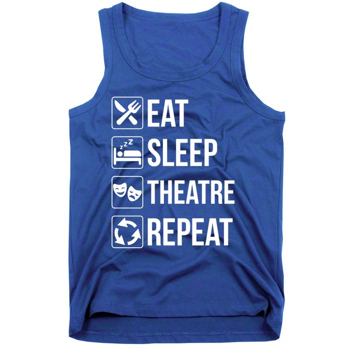 Funny Eat Sleep Theatre Repeat Gift Tank Top