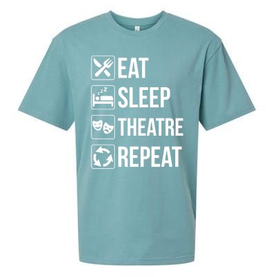 Funny Eat Sleep Theatre Repeat Gift Sueded Cloud Jersey T-Shirt