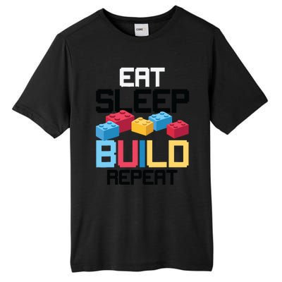 Funny Eat Sleep Build Gift Men Women Cool Blocks Building Tall Fusion ChromaSoft Performance T-Shirt