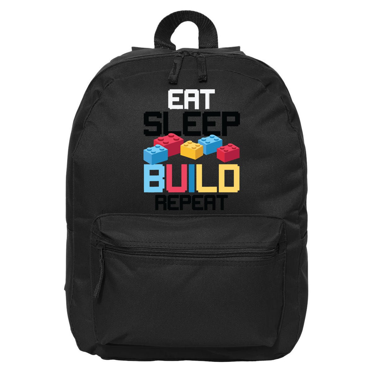 Funny Eat Sleep Build Gift Men Women Cool Blocks Building 16 in Basic Backpack