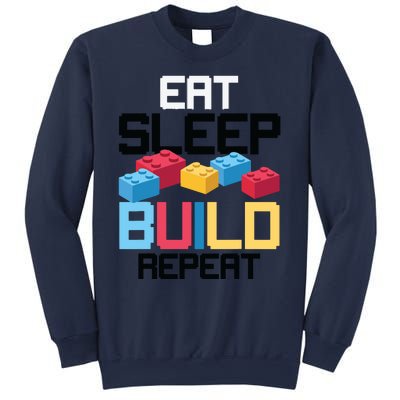 Funny Eat Sleep Build Gift Men Women Cool Blocks Building Sweatshirt