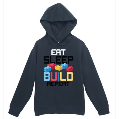 Funny Eat Sleep Build Gift Men Women Cool Blocks Building Urban Pullover Hoodie