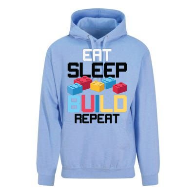 Funny Eat Sleep Build Gift Men Women Cool Blocks Building Unisex Surf Hoodie