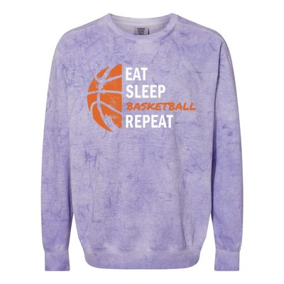 Funny Eat Sleep Basketball Repeat Sports Colorblast Crewneck Sweatshirt