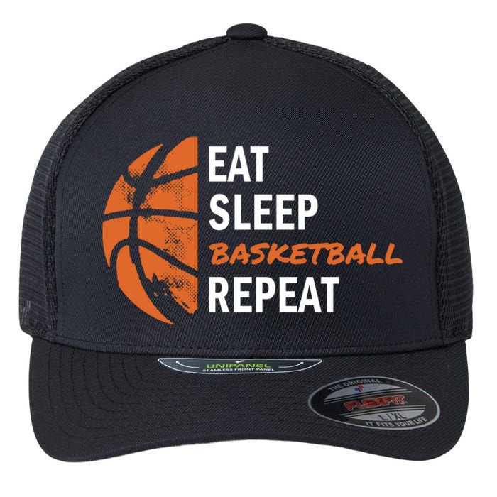 Funny Eat Sleep Basketball Repeat Sports Flexfit Unipanel Trucker Cap