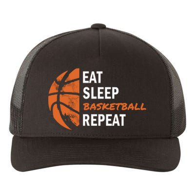 Funny Eat Sleep Basketball Repeat Sports Yupoong Adult 5-Panel Trucker Hat