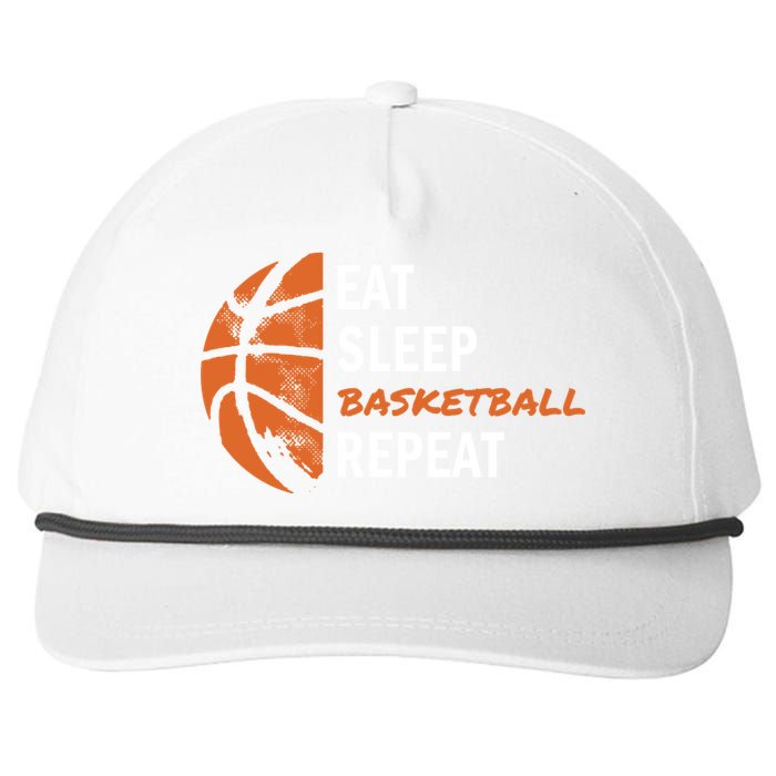 Funny Eat Sleep Basketball Repeat Sports Snapback Five-Panel Rope Hat