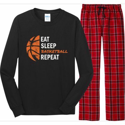 Funny Eat Sleep Basketball Repeat Sports Long Sleeve Pajama Set