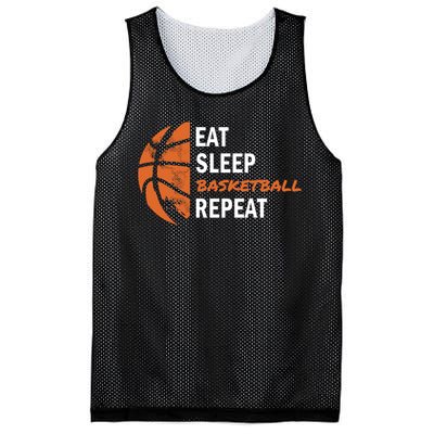 Funny Eat Sleep Basketball Repeat Sports Mesh Reversible Basketball Jersey Tank