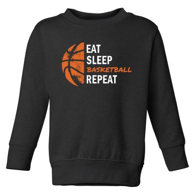 Funny Eat Sleep Basketball Repeat Sports Toddler Sweatshirt