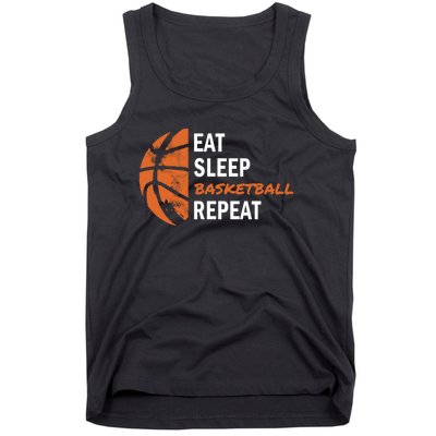 Funny Eat Sleep Basketball Repeat Sports Tank Top