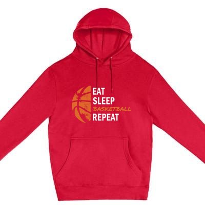 Funny Eat Sleep Basketball Repeat Sports Premium Pullover Hoodie