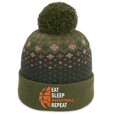 Funny Eat Sleep Basketball Repeat Sports The Baniff Cuffed Pom Beanie