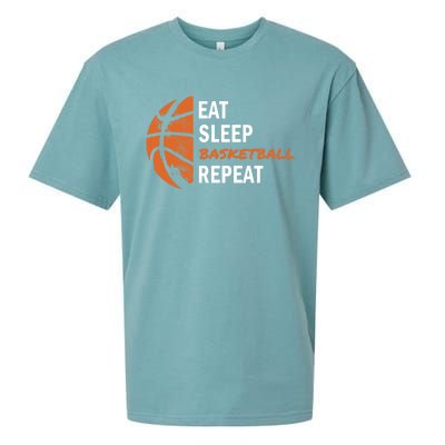 Funny Eat Sleep Basketball Repeat Sports Sueded Cloud Jersey T-Shirt