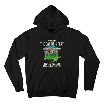 Flat Earth Society Turtle Elephants  Gift Hoodie