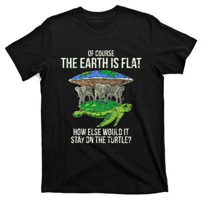 Flat Earth Society Turtle Elephants  Gift T-Shirt