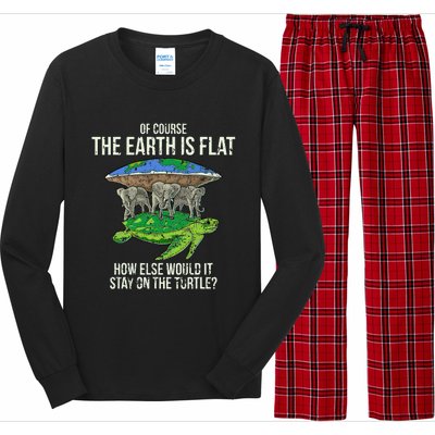 Flat Earth Society Turtle Elephants  Gift Long Sleeve Pajama Set