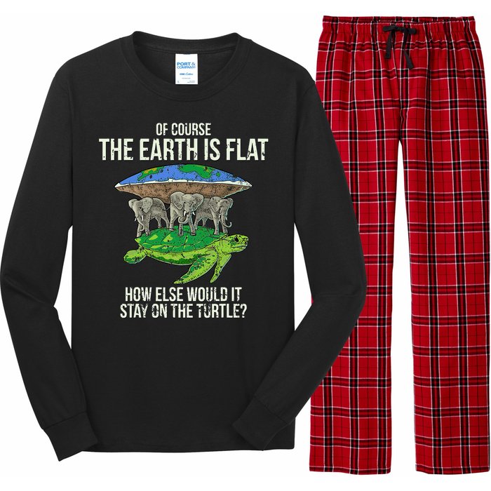 Flat Earth Society Turtle Elephants  Gift Long Sleeve Pajama Set