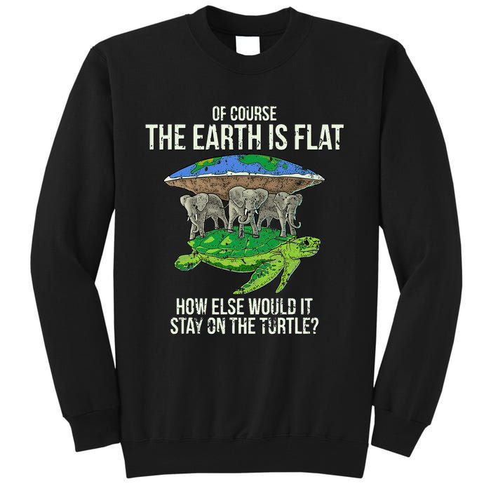 Flat Earth Society Turtle Elephants  Gift Tall Sweatshirt