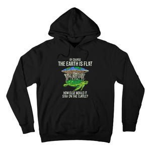 Flat Earth Society Turtle Elephants  Gift Tall Hoodie