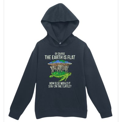 Flat Earth Society Turtle Elephants  Gift Urban Pullover Hoodie