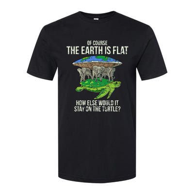 Flat Earth Society Turtle Elephants  Gift Softstyle CVC T-Shirt