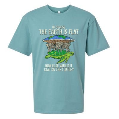 Flat Earth Society Turtle Elephants  Gift Sueded Cloud Jersey T-Shirt