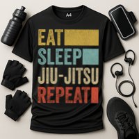 Funny Eat Sleep Jiu-Jitsu Repeat Gift Cooling Performance Crew T-Shirt