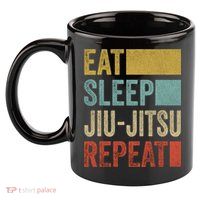 Funny Eat Sleep Jiu-Jitsu Repeat Gift 11oz C Handle Ceramic Mug